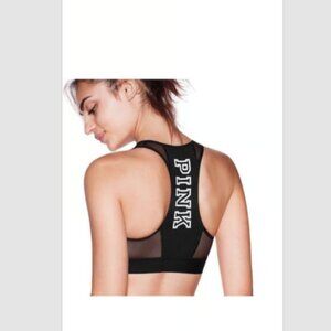 Pink Victoria’s Secret Sports Bra Womens MEDIUM Yoga Gym Workout Crop Top